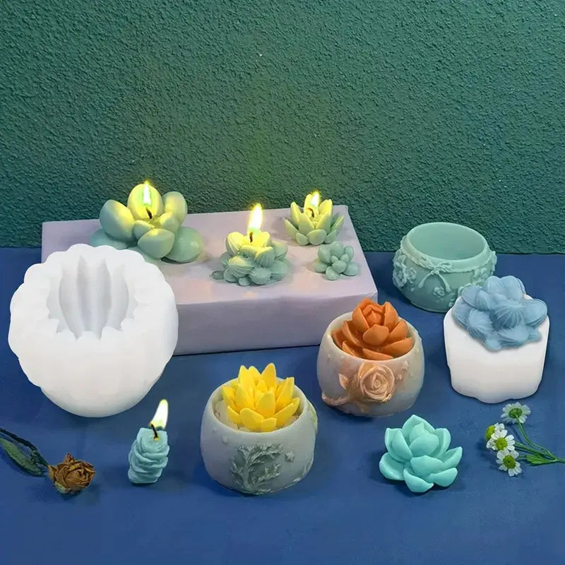 3D Succulent Silicone Mold for Candles and Soaps