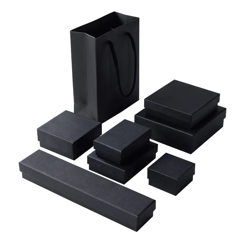 Black Leather Jewelry Gift Boxes for Rings, Necklaces, and More