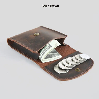 Retro Cowhide Mini Coin Wallet