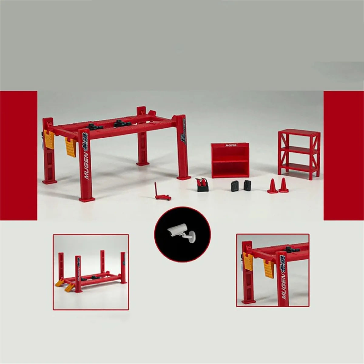 Scene model of garage with lights