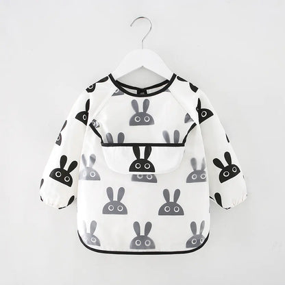 Waterproof Long Sleeve Kids Smock Apron for Eating