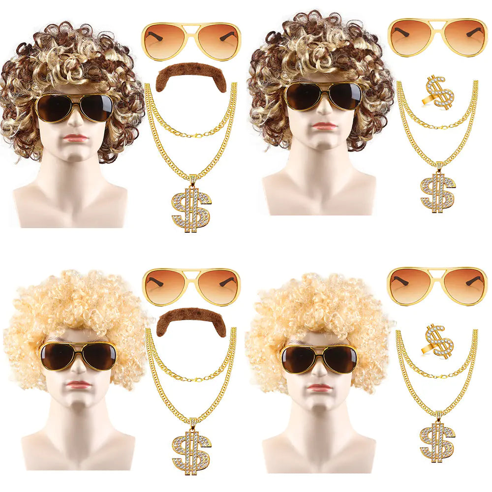 80s Punk Cosplay Tiger King Wig Hat for Men