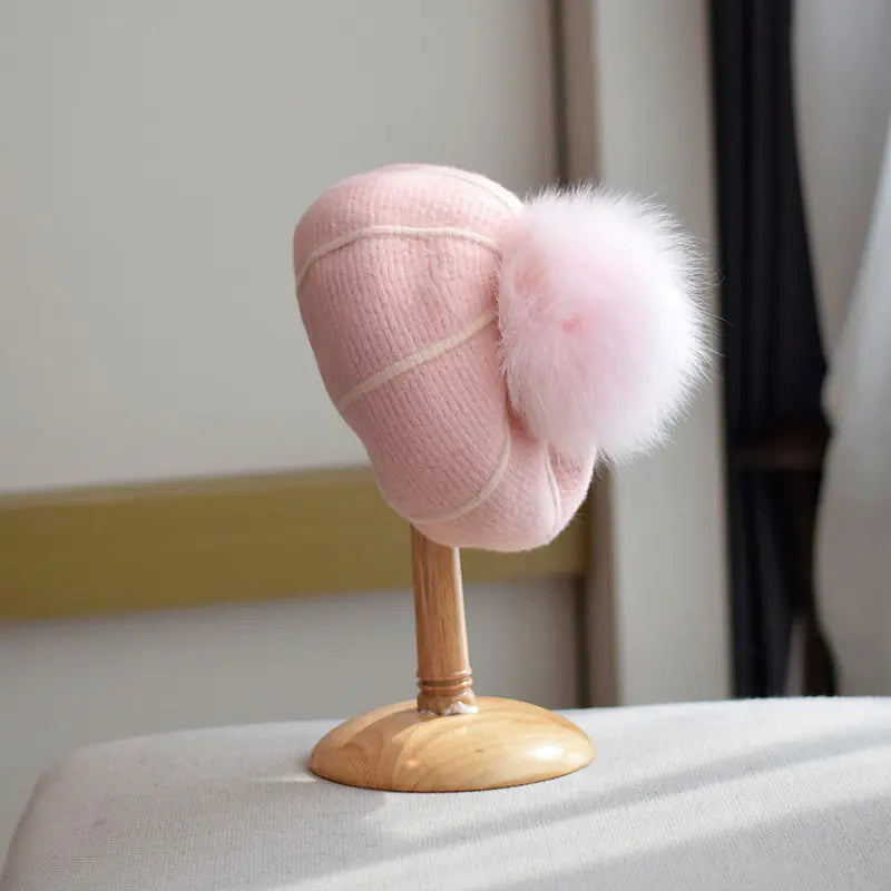 Pumpkin Wool Beret for Women in Autumn and Winter