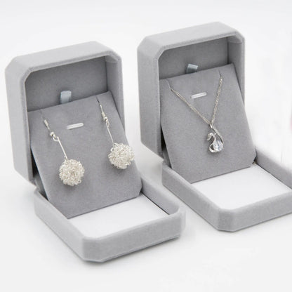 Light Blue Ribbon Jewelry Box with Rose Gift Set