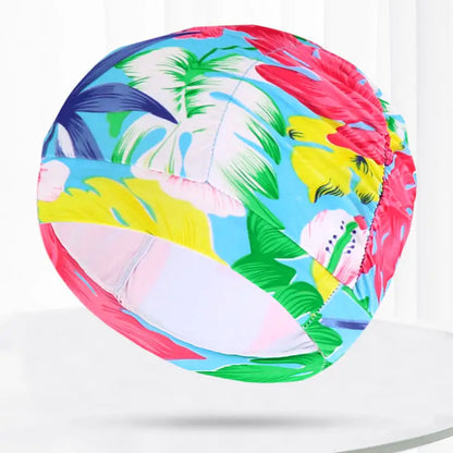Pleated Swim Cap for Adults - Cute Print & Solid Color