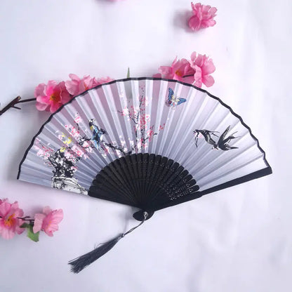 Traditional Chinese Women's Folding Bamboo Silk Fan