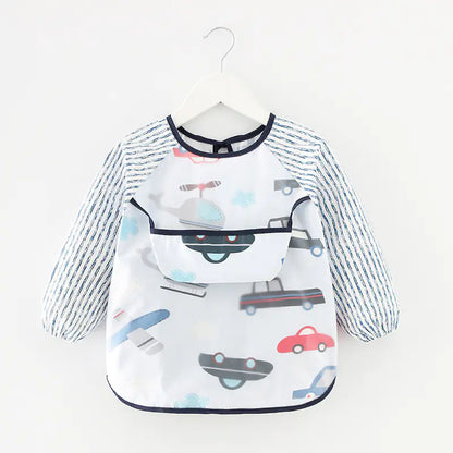 Waterproof Long Sleeve Kids Smock Apron for Eating