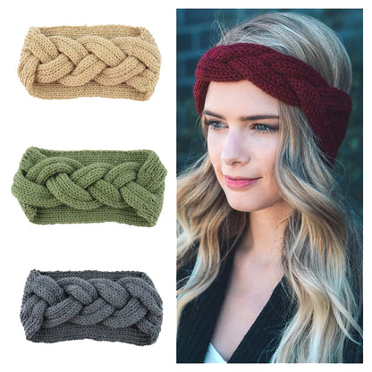 Crossover Knitted Wool Headband for Ladies