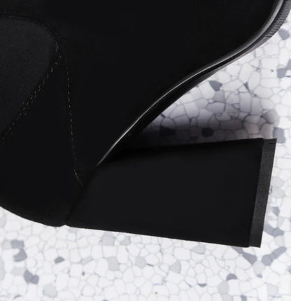 Chunky Heeled Over-the-Knee Suede Boots