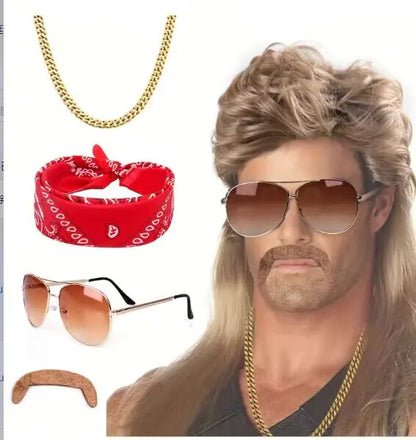 80s Punk Cosplay Tiger King Wig Hat for Men