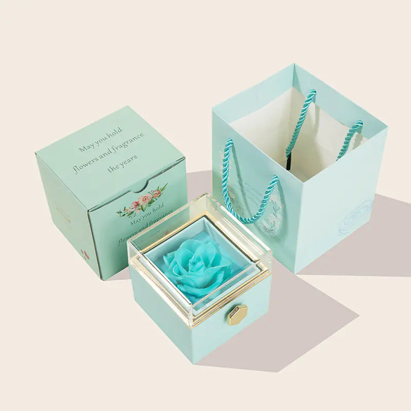 Rotating Rose Gift Box for Proposals and Jewelry