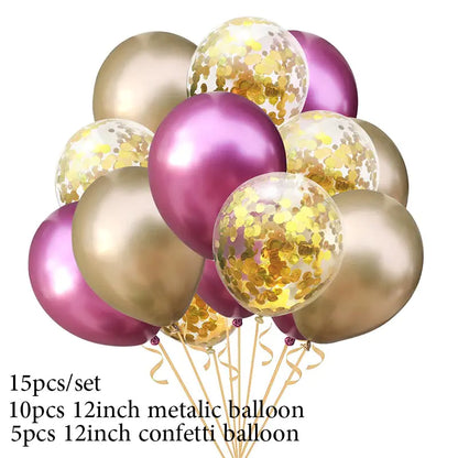 12-Inch Thick Metallic Sequin Balloon Set for Parties