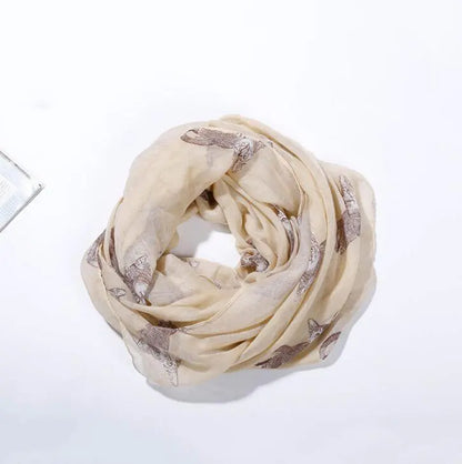 Bali Scarf with Persian Cat Print, Beach Sun Protection