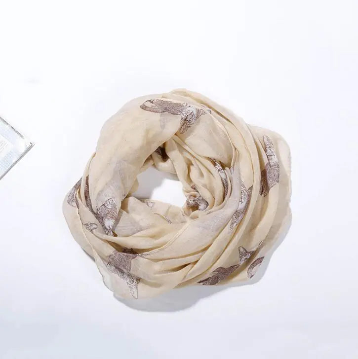 Bali Scarf with Persian Cat Print, Beach Sun Protection