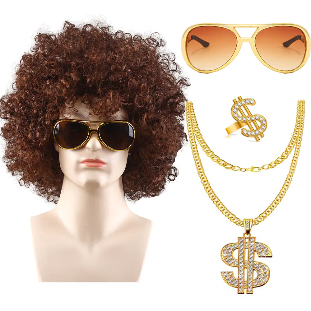 80s Punk Cosplay Tiger King Wig Hat for Men