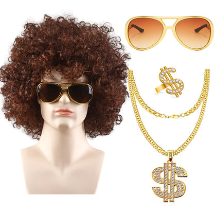 80s Punk Cosplay Tiger King Wig Hat for Men