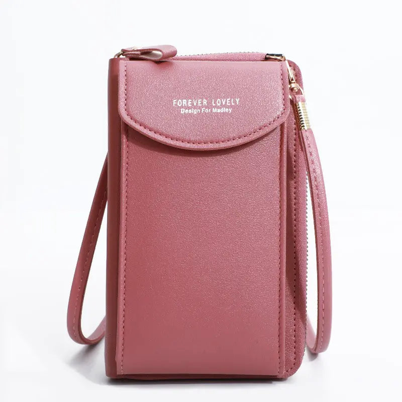 Solid Color PU Leather Crossbody Bag