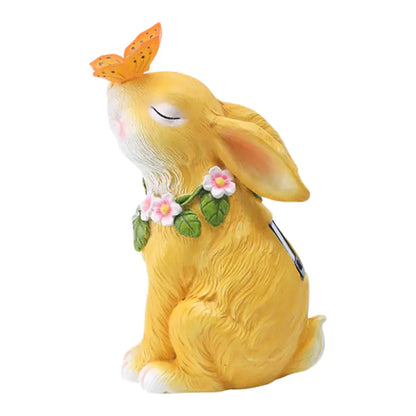 Solar Powered Rabbit Shaped Butterfly Garden Ornament