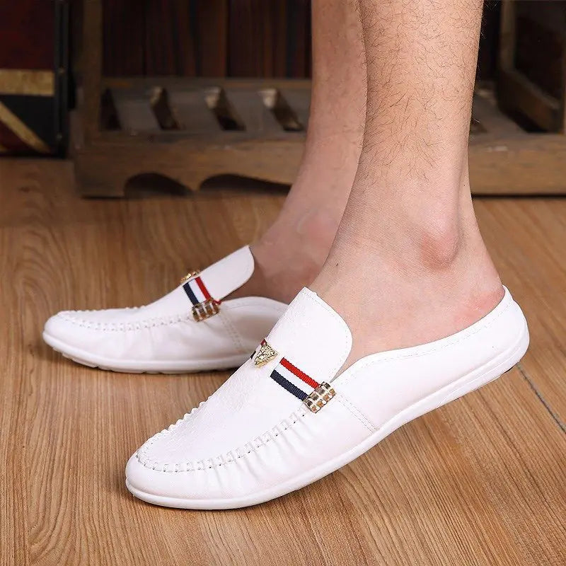 Men's Half-Wrapped Slip-On Closed Toe Leather Loafers