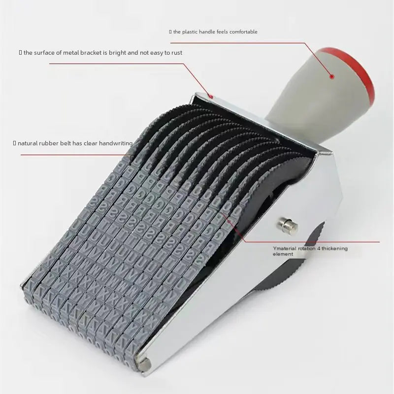 Multi-Use Rotary Stamp with Adjustable Dates and Symbols