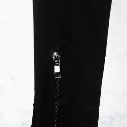 Chunky Heeled Over-the-Knee Suede Boots