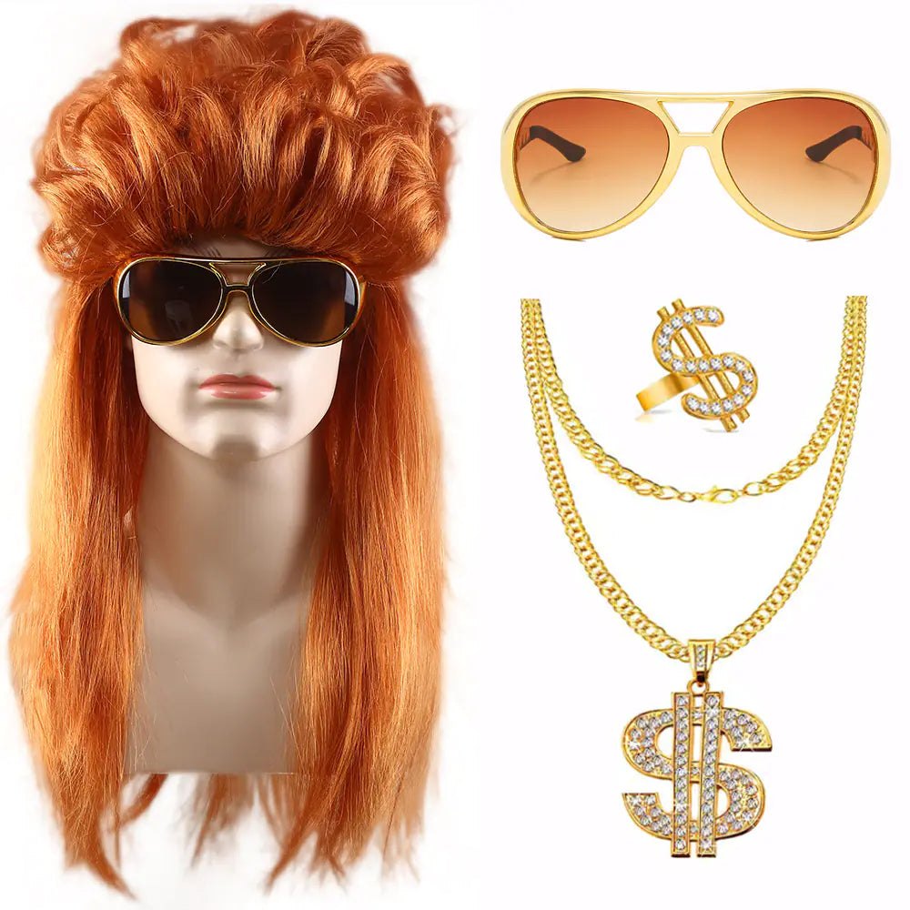 80s Punk Cosplay Tiger King Wig Hat for Men