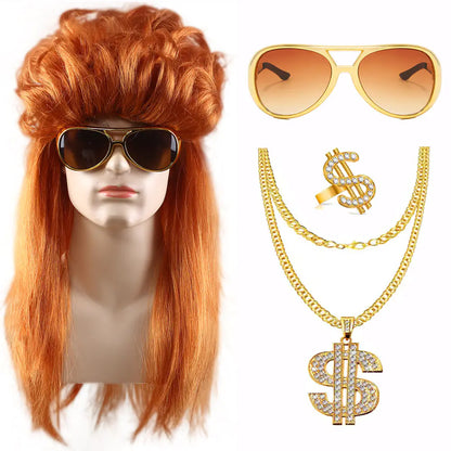 80s Punk Cosplay Tiger King Wig Hat for Men