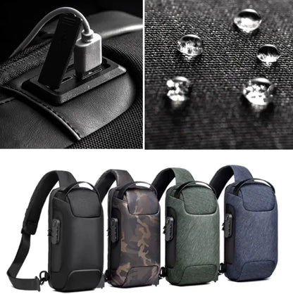 Men's Anti-Theft USB Chest Bag