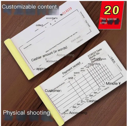 Carbonless Receipt Financial Ledger with Multiple Columns