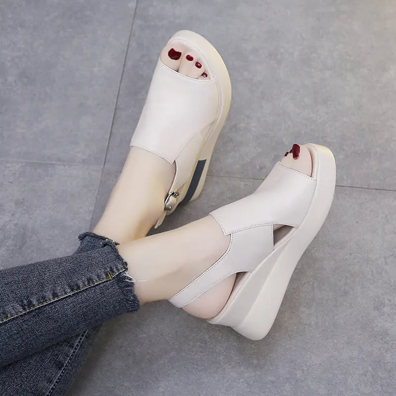 Women's 2023 Summer Korean Style Peep-Toe Wedge Sandals