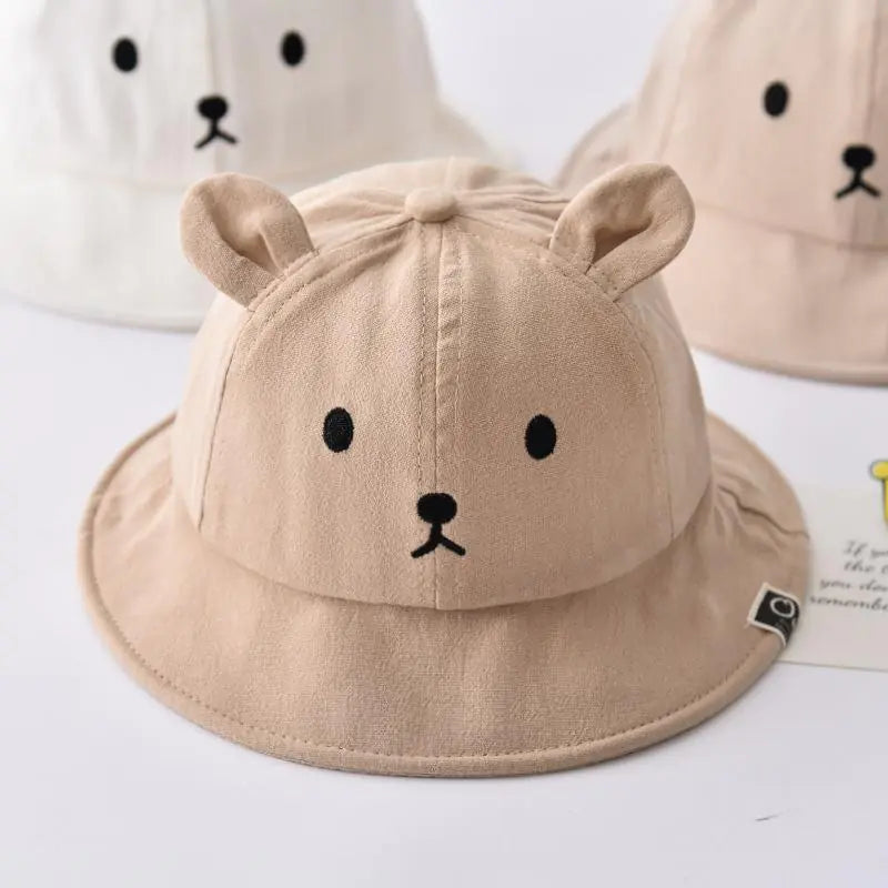 Baby Bucket Hat with Bear Ears for Kids Outdoor Use