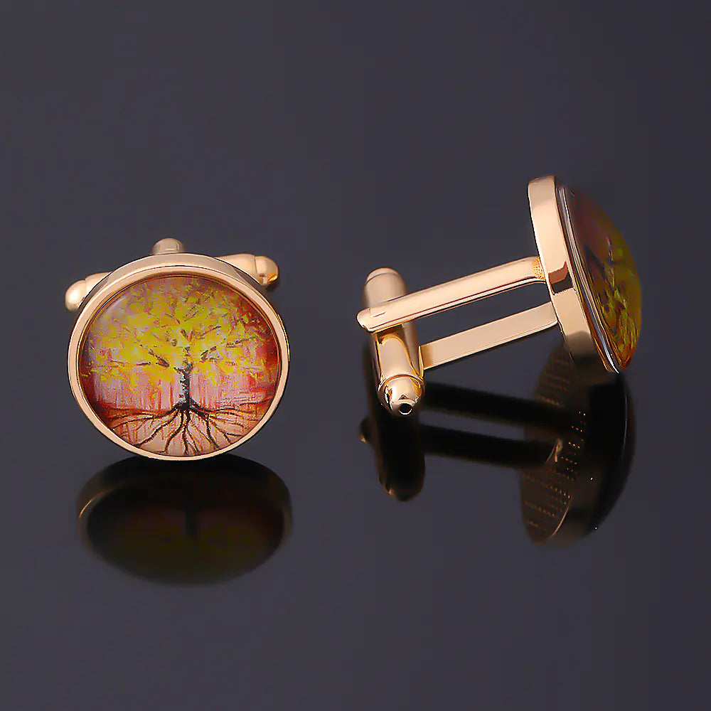 Men's Vintage Tree of Life Gemstone Cufflinks (Wholesale)