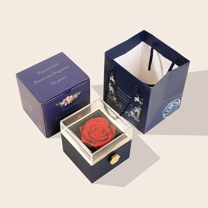 Rotating Rose Gift Box for Proposals and Jewelry