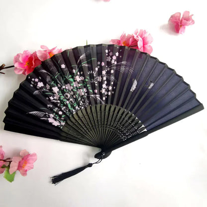 Traditional Chinese Women's Folding Bamboo Silk Fan