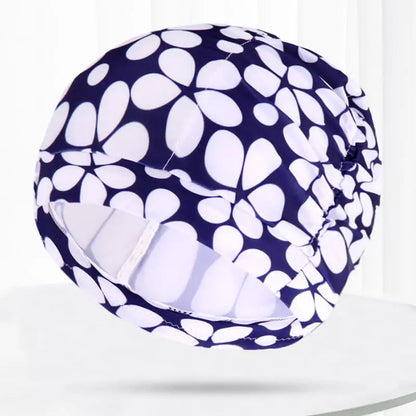 Pleated Swim Cap for Adults - Cute Print & Solid Color