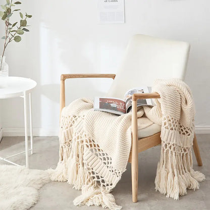 Solid Color Knitted Office Nap Blanket for Export