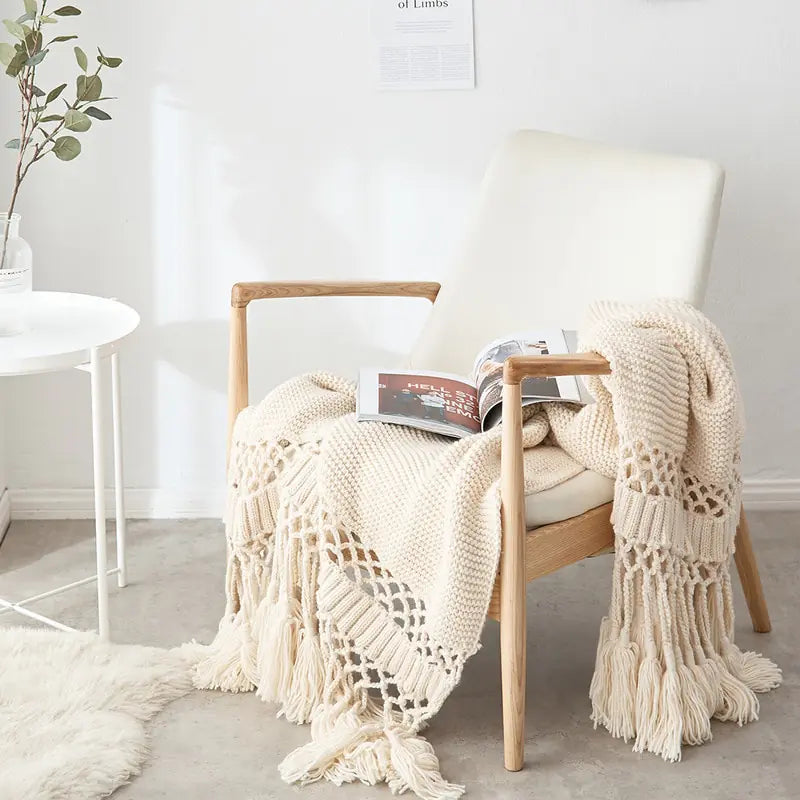 Solid Color Knitted Office Nap Blanket for Export
