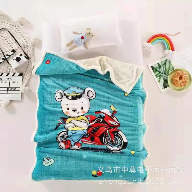 Double Layer Thick Cloud Blanket for Kids and Infants
