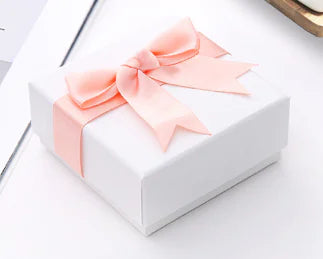 Jewelry Box with Bowknot Ribbon for Rings and Earrings