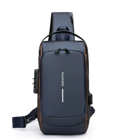 U3933689Men's chest bag security anti-theft password lock shoulder messenger bag(private listing)