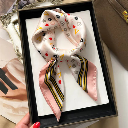 Luxury Floral Letter Scarf 70cm Silk for Professionals