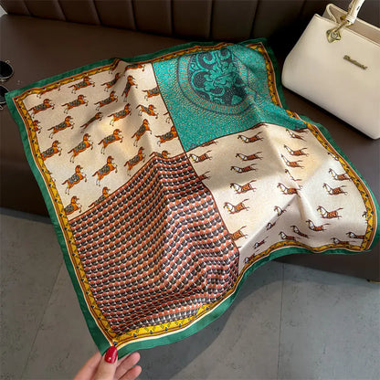 Luxury Floral Letter Scarf 70cm Silk for Professionals