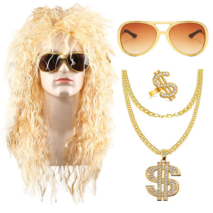 80s Punk Cosplay Tiger King Wig Hat for Men