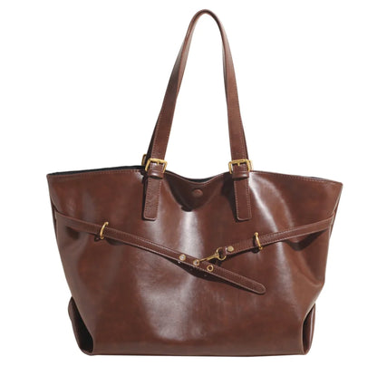 Retro Large Capacity PU Shoulder Bag