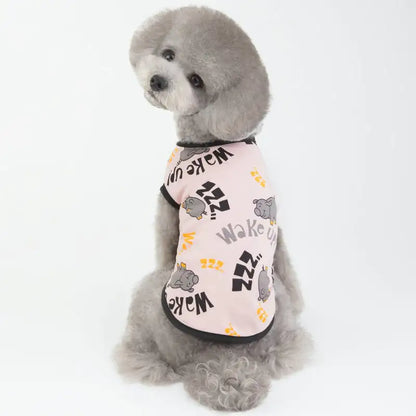 Cotton Vest for Teddy Dogs with Piggy Print Design