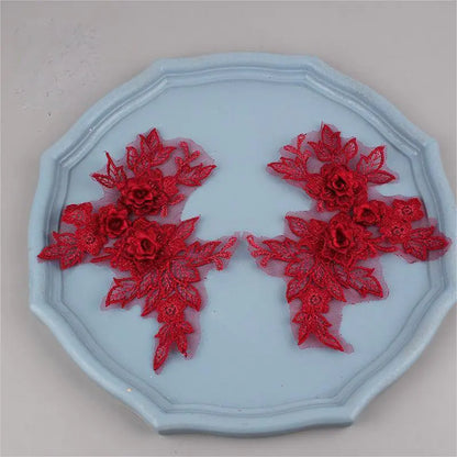 Colorful 3D Lace Applique Flower Patch for Clothing