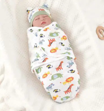 Cotton Swaddle Blanket & Hat Set | Newborn