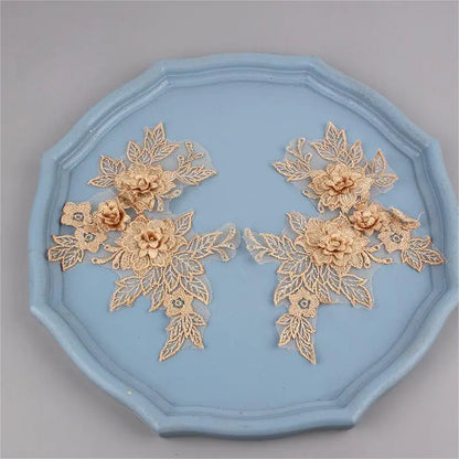 Colorful 3D Lace Applique Flower Patch for Clothing