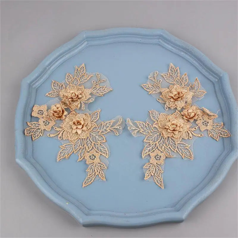 Colorful 3D Lace Applique Flower Patch for Clothing