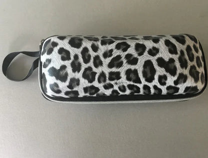 Square Colorful Sunglasses Case with Zipper (Leopard Print)
